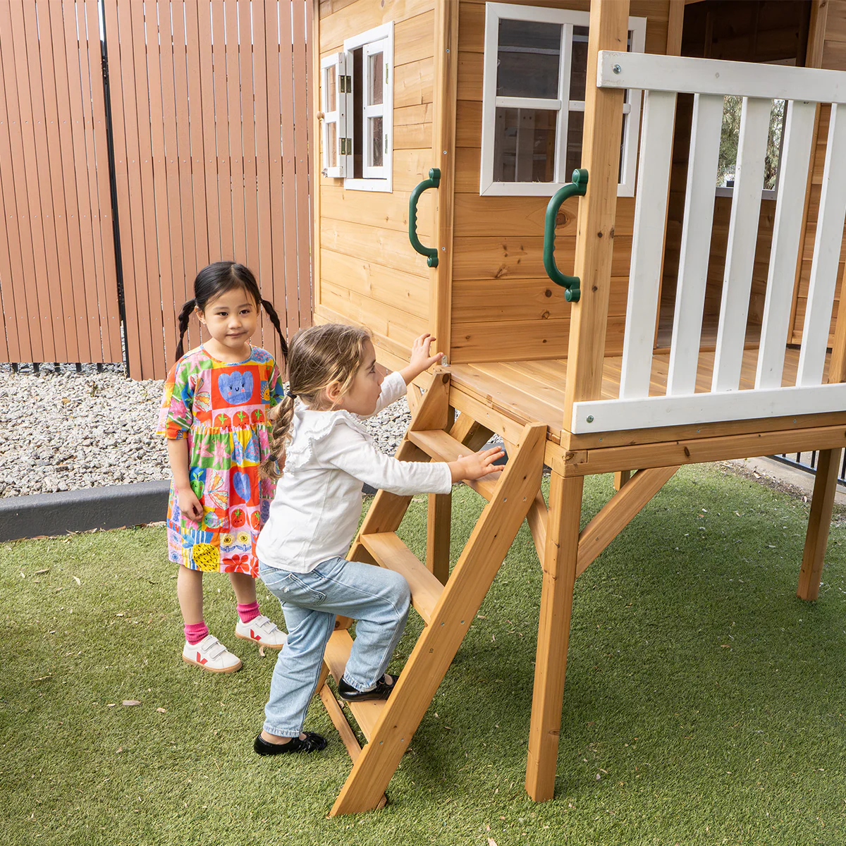 Archie Cubby House (Elevated) with 1.8m Slide (Green) - Image 5