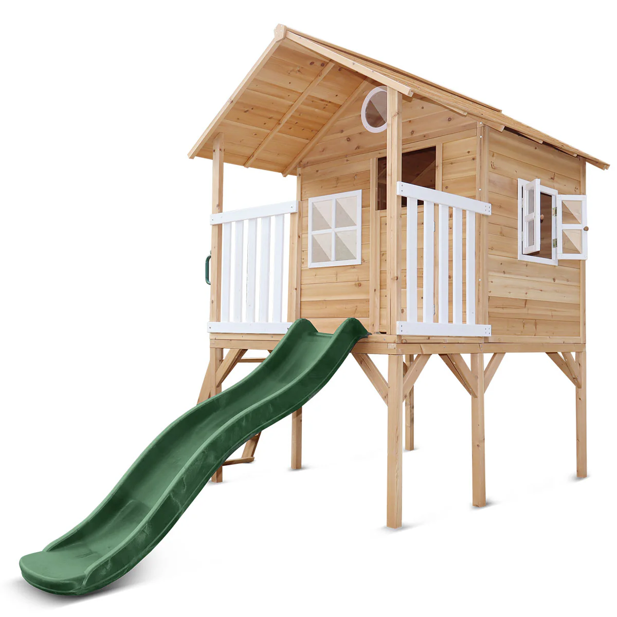Archie Cubby House (Elevated) with 1.8m Slide (Green) - Image 9