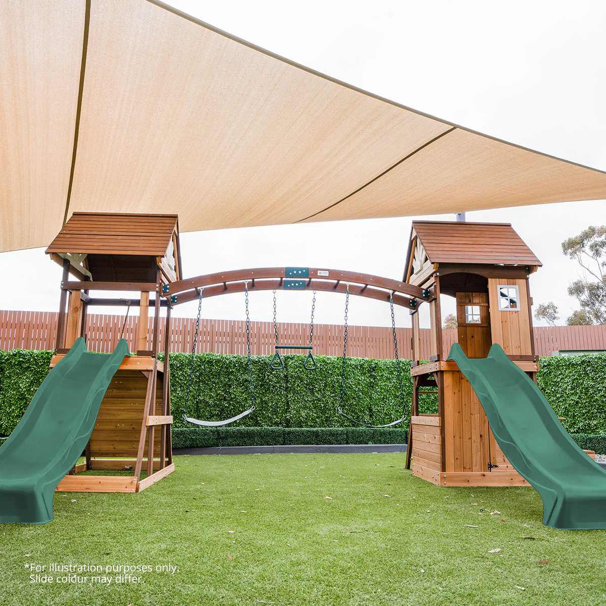 Armadale Swing Set & Playground with Two 2.2m Slide (Pastel Green) - Image 9
