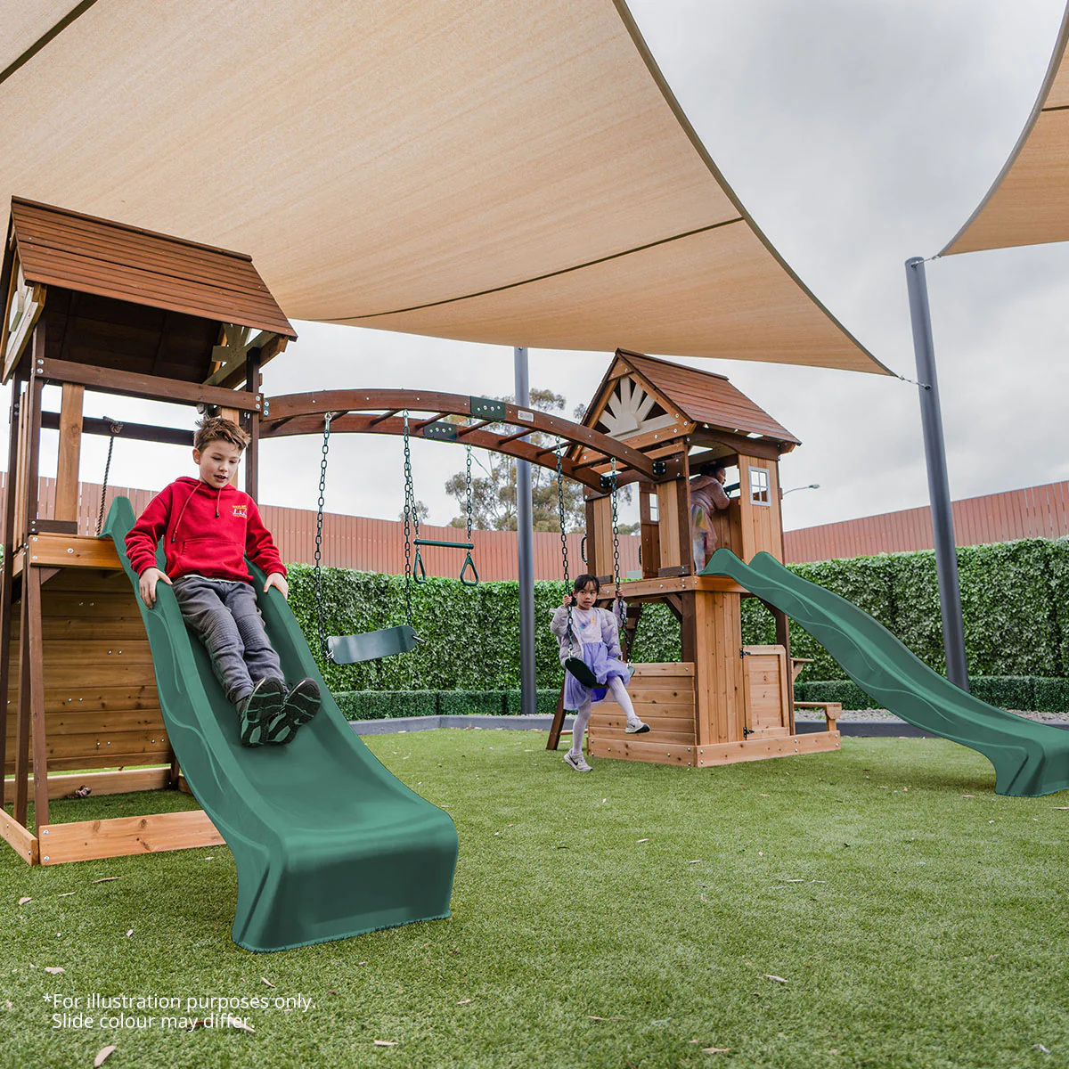 Armadale Swing Set & Playground with Two 2.2m Slide (White) - Image 10