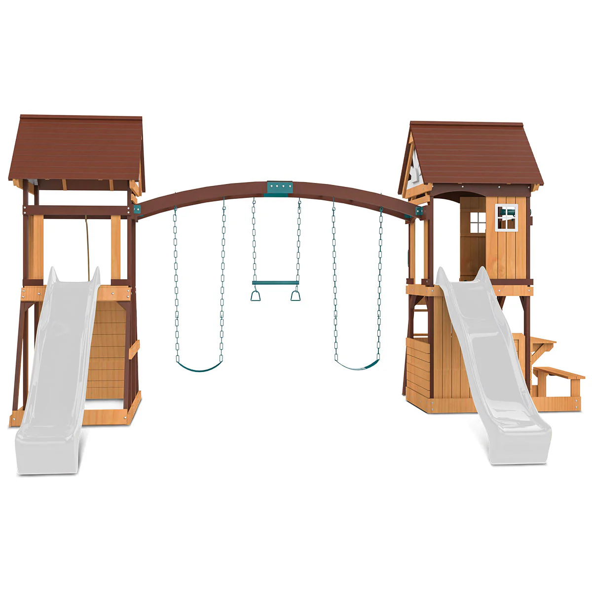 Armadale Swing Set & Playground with Two 2.2m Slide (White) - Image 3