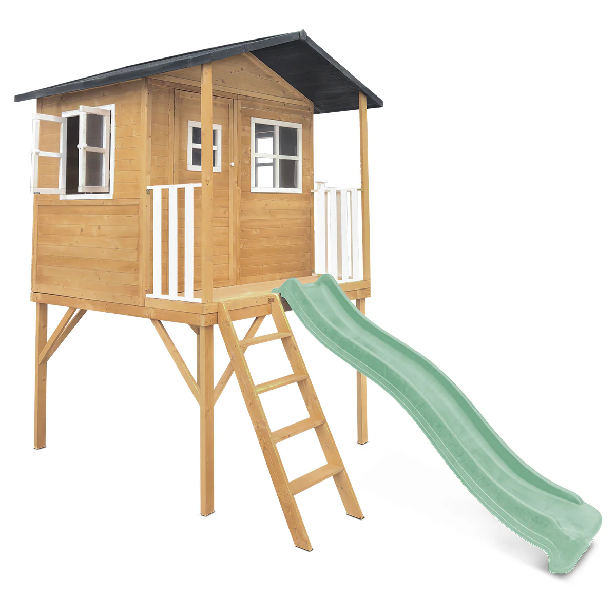 Burleigh Cubby House with 2.2m Slide (Pastel Green) - Image 3