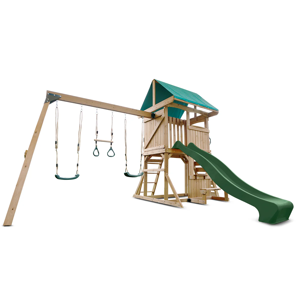 Carindale Swing Set & Playground with 2.2m Slide (Green) - Image 10