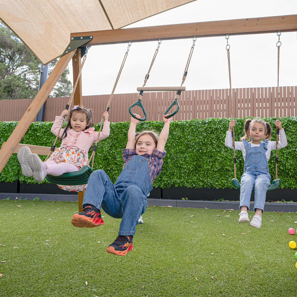 Carindale Swing Set & Playground with 2.2m Slide (Green) - Image 3