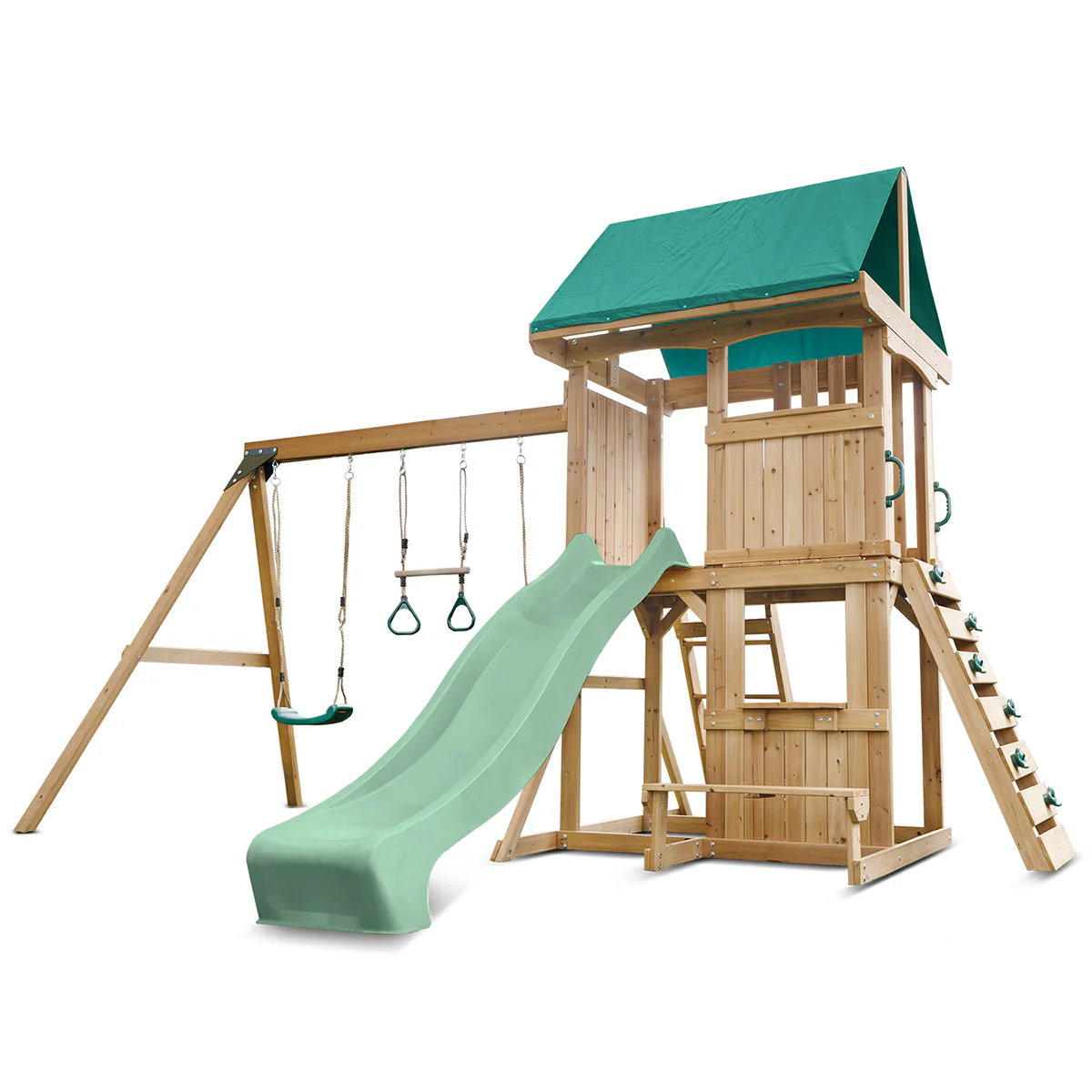 Carindale Swing Set & Playground with 2.2m Slide (Pastel Green) - Image 11