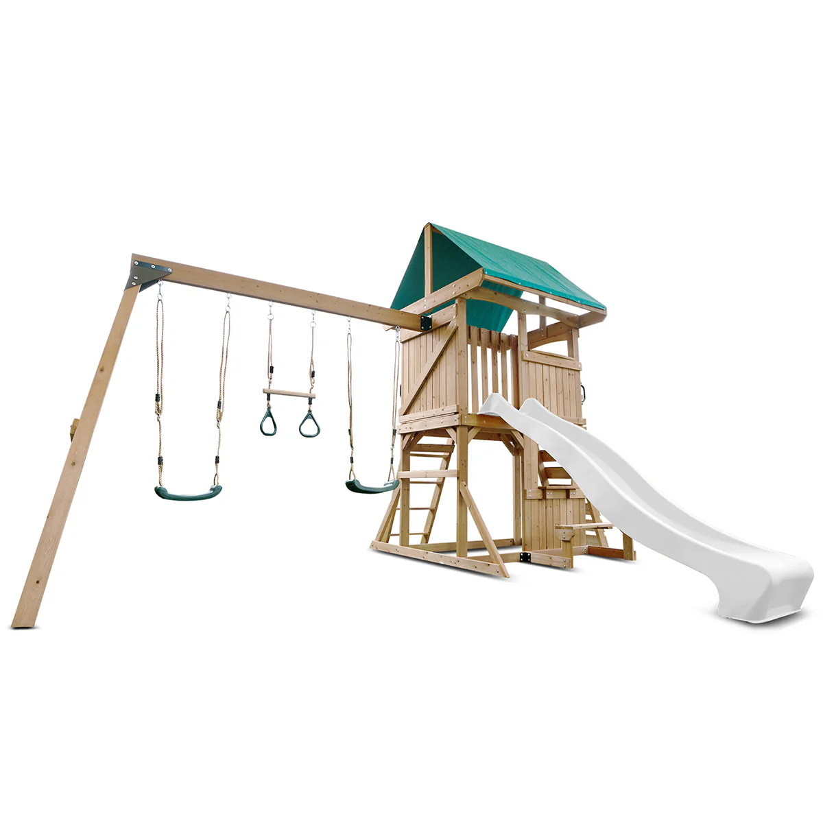Carindale Swing Set & Playground with 2.2m Slide (White) - Image 3