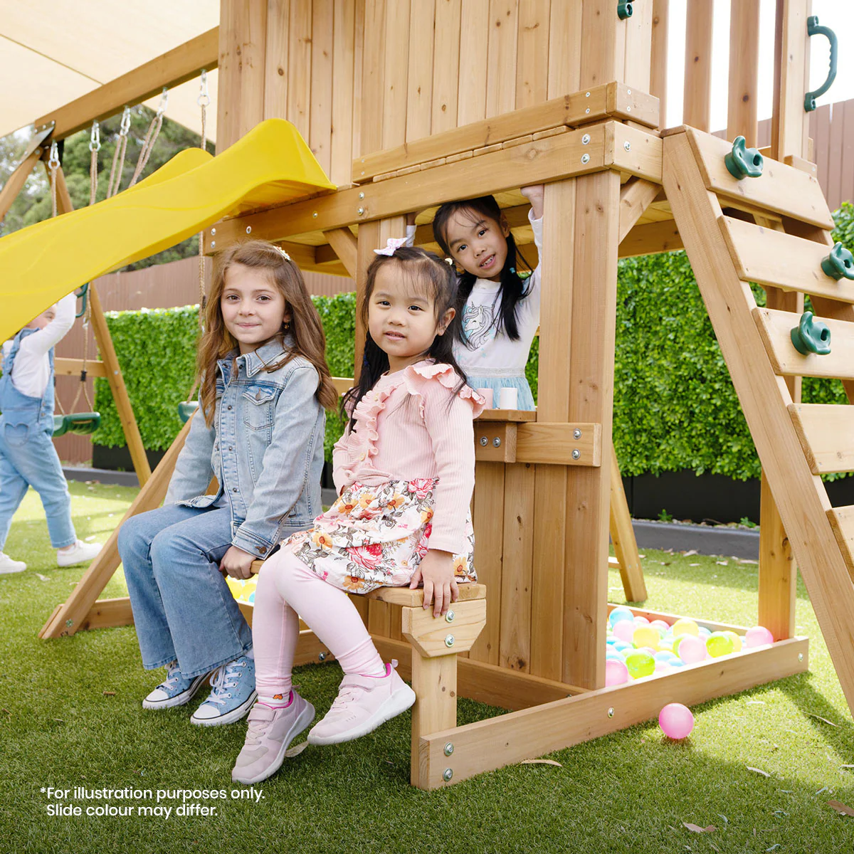 Carindale Swing Set & Playground with 2.2m Slide (White) - Image 6