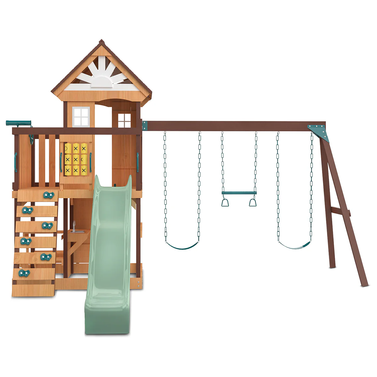 Coventry Swing Set & Playground with 2.2m Slide (Pastel Green) - Image 11