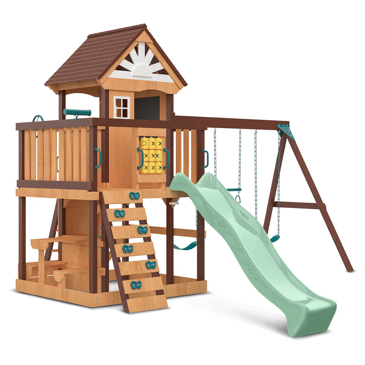 Coventry Swing Set & Playground with 2.2m Slide (Pastel Green) - Image 12