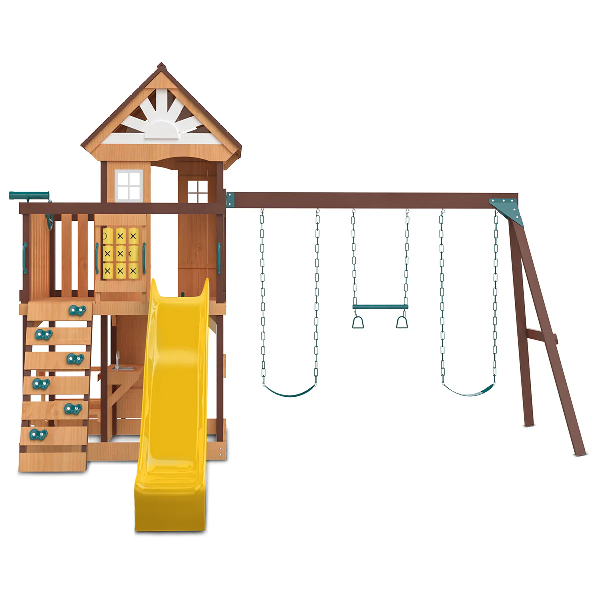 Coventry Swing Set & Playground with 2.2m Slide (Yellow) - Image 2