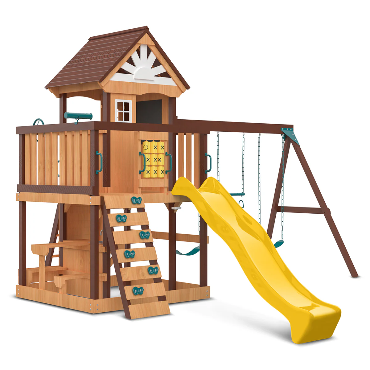 Coventry Swing Set & Playground with 2.2m Slide (Yellow) - Image 3