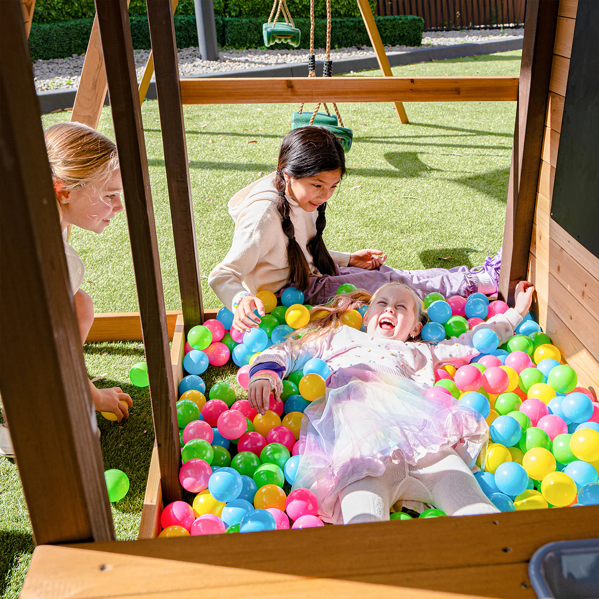 Darlington Swing Set & Playground with 2.2m Slide (Green) - Image 10