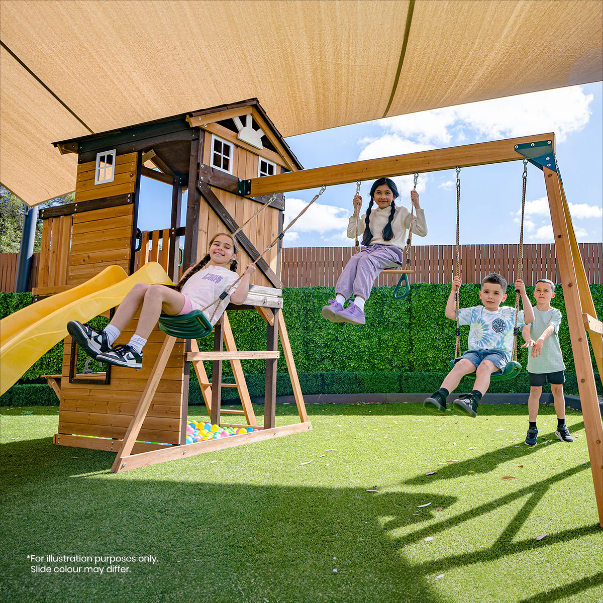 Darlington Swing Set & Playground with 2.2m Slide (Green) - Image 6
