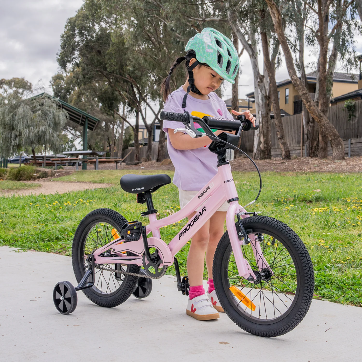 DuraLite Kids Bike 16" - Baby Pink - Image 3