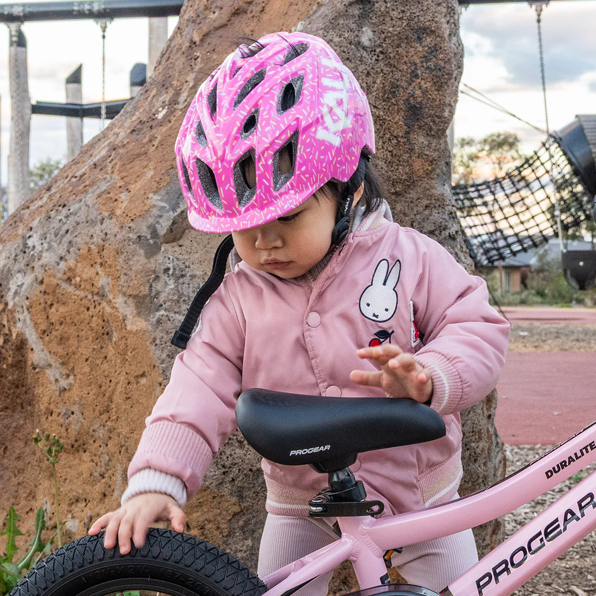 Kali Chakra Child Kids Helmet - Sprinkles Pink - Image 3