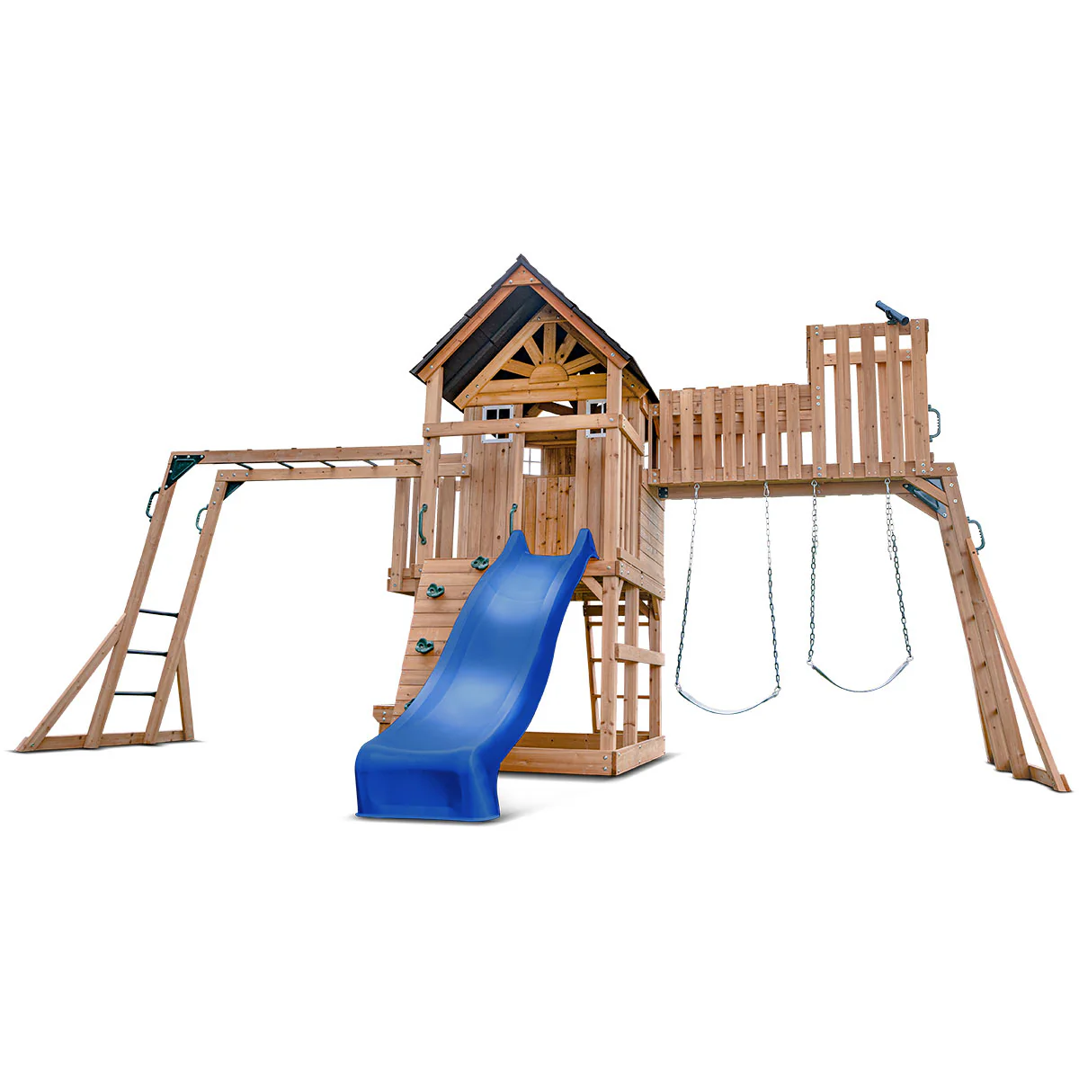 Kensington Swing Set, Monkey Bars & Playground with 2.2m Slide (Blue) - Image 13