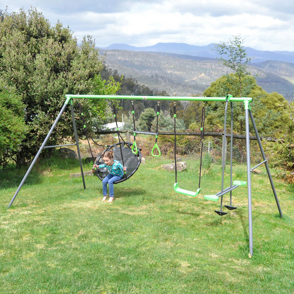 Lynx Metal Swing Set with Slide - Image 4