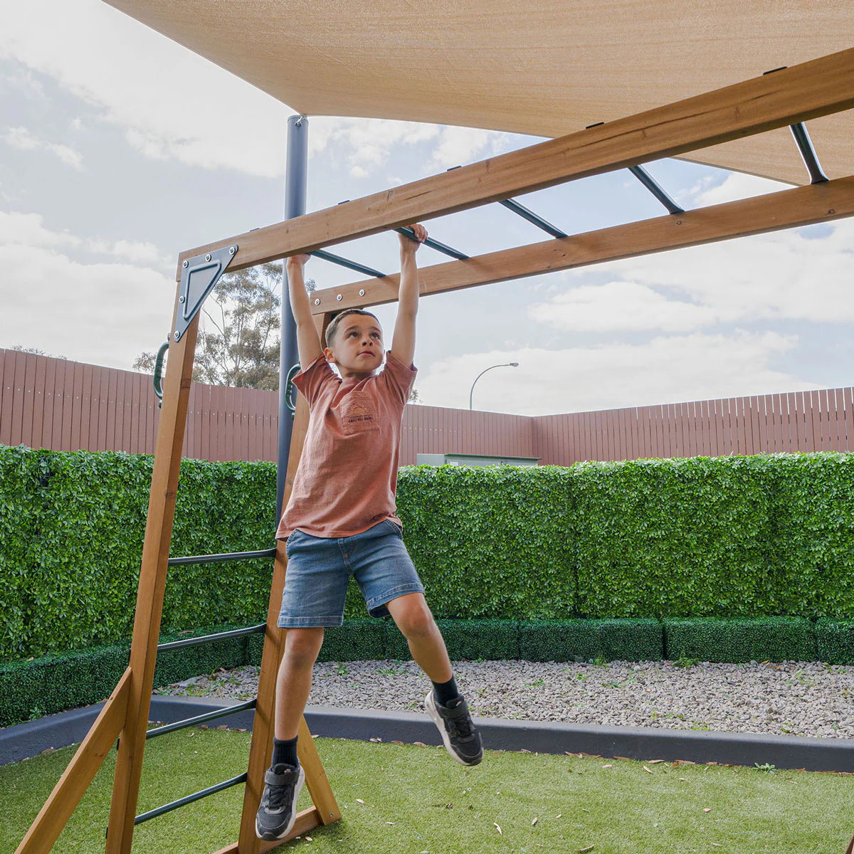 Meer Brook Swing Set, Monkey Bars & Playground with 2.2m Slide (Blue) - Image 7