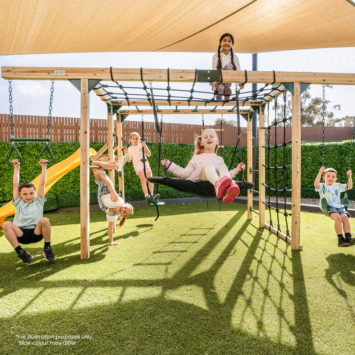 Orangutan Monkey Bars Jungle Gym Climbing Frame with 2.2m Slide (Pastel Blue) - Image 3
