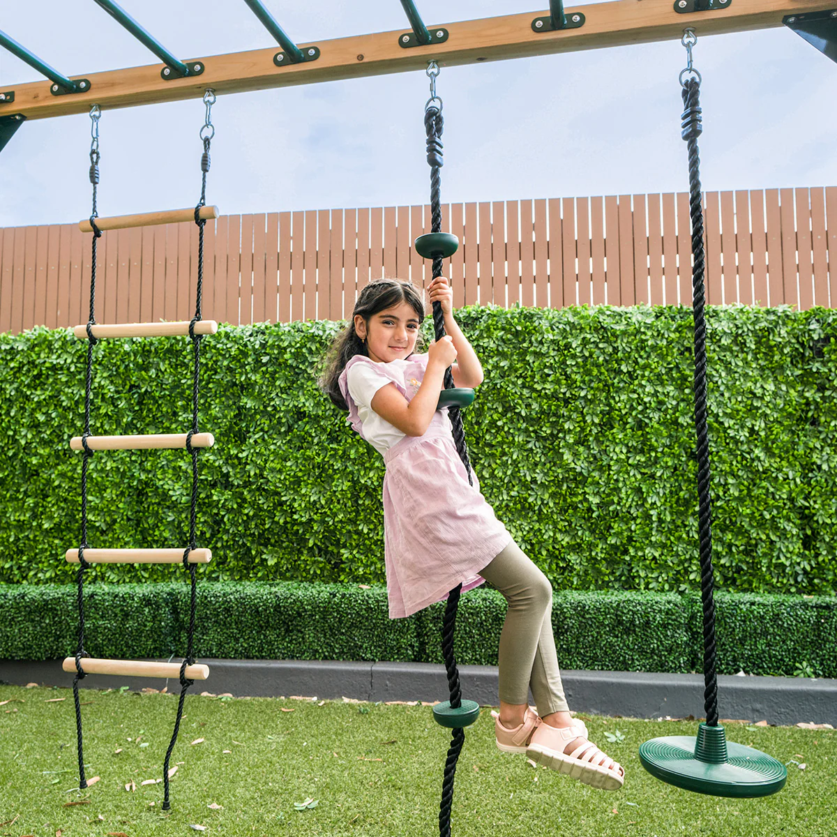 Orangutan Monkey Bars Jungle Gym Climbing Frame with 2.2m Slide (Pastel Blue) - Image 8