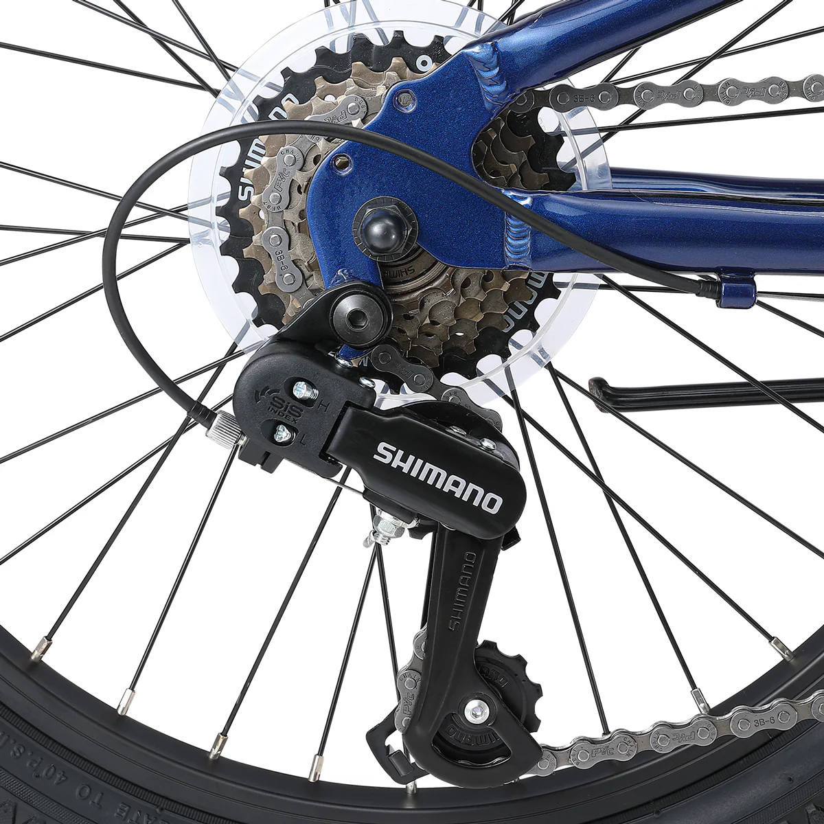DuraLite 7 Speed Kids Bike 20" - Royal Blue - Image 10