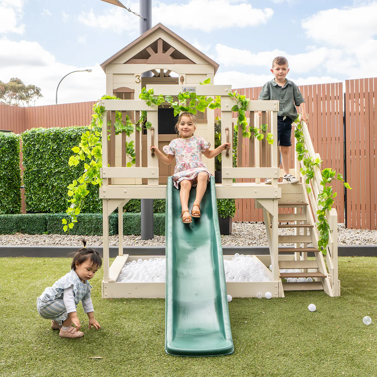 Silverton Cubby House with 1.8m Slide (Green) - Image 3