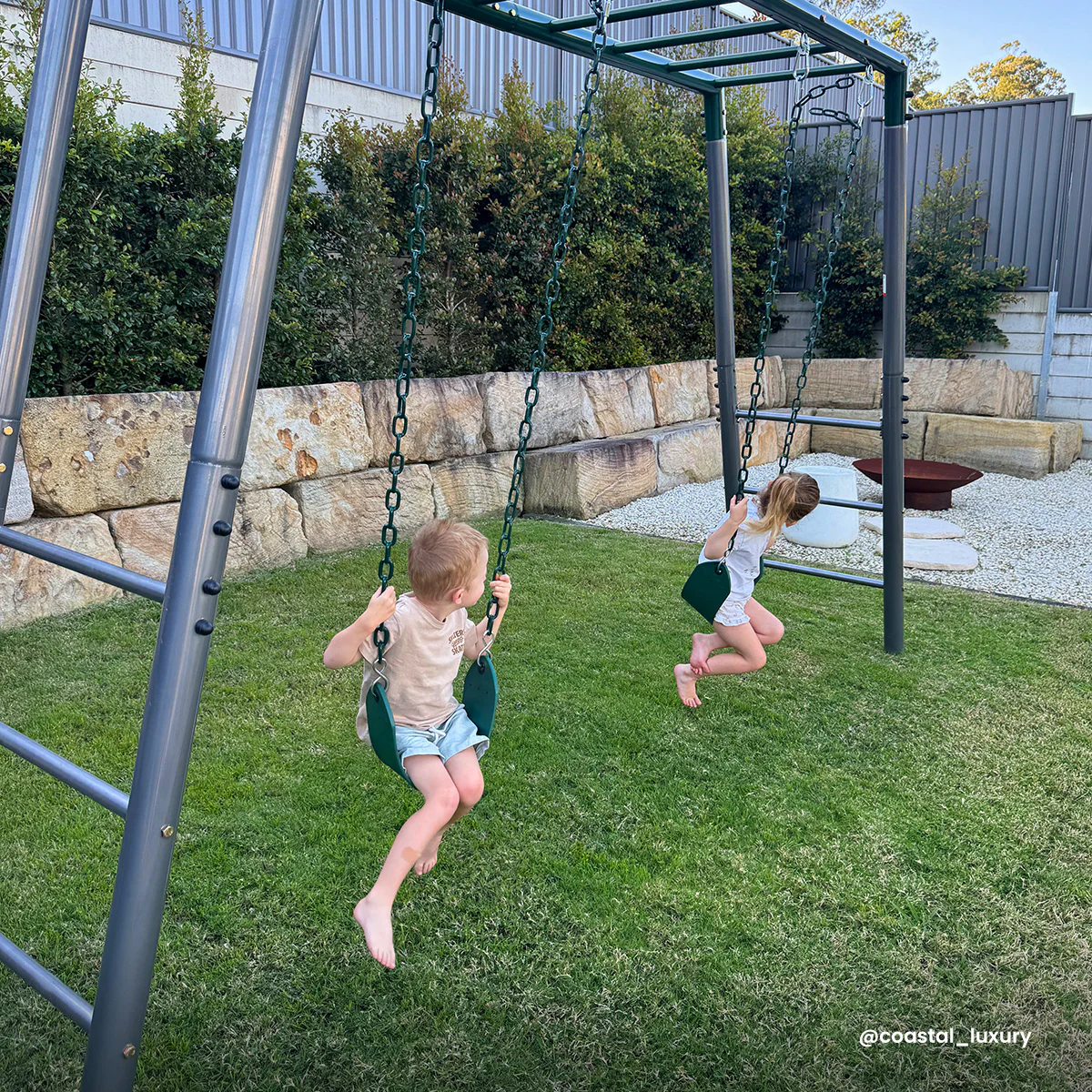 Stanley Commerical Steel Monkey Bars with Anchor Kit and Basketball Ring - Image 4