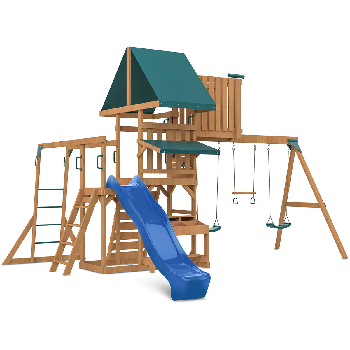 Walton Swing Set, Monkey Bars & Playground with 2.2m Slide (Blue)