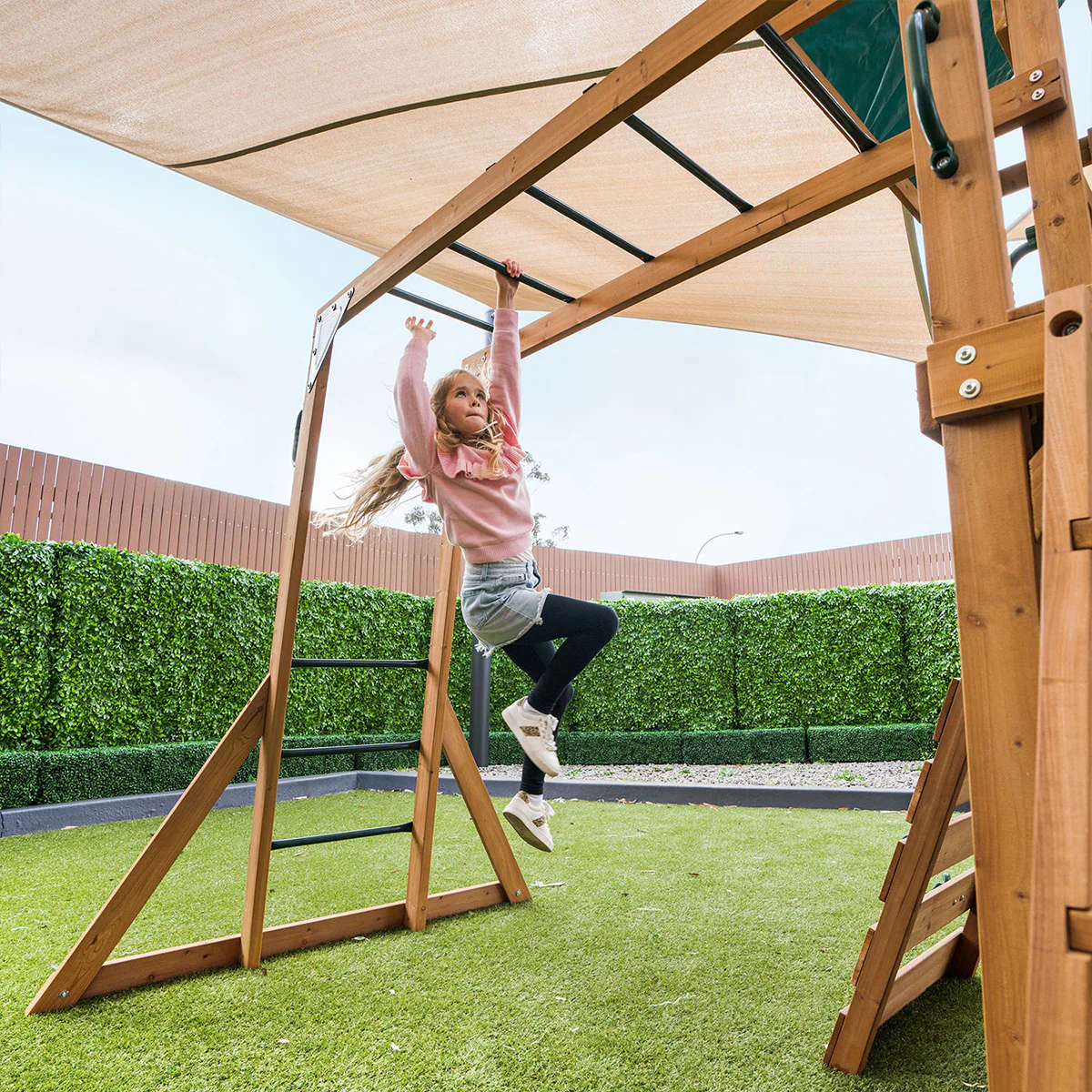 Walton Swing Set, Monkey Bars & Playground with 2.2m Slide (Pastel Blue) - Image 4