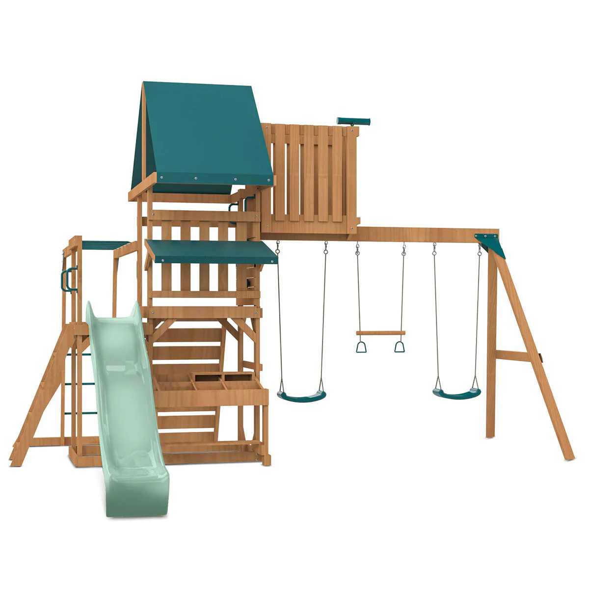 Walton Swing Set, Monkey Bars & Playground with 2.2m Slide (Pastel Green) - Image 8