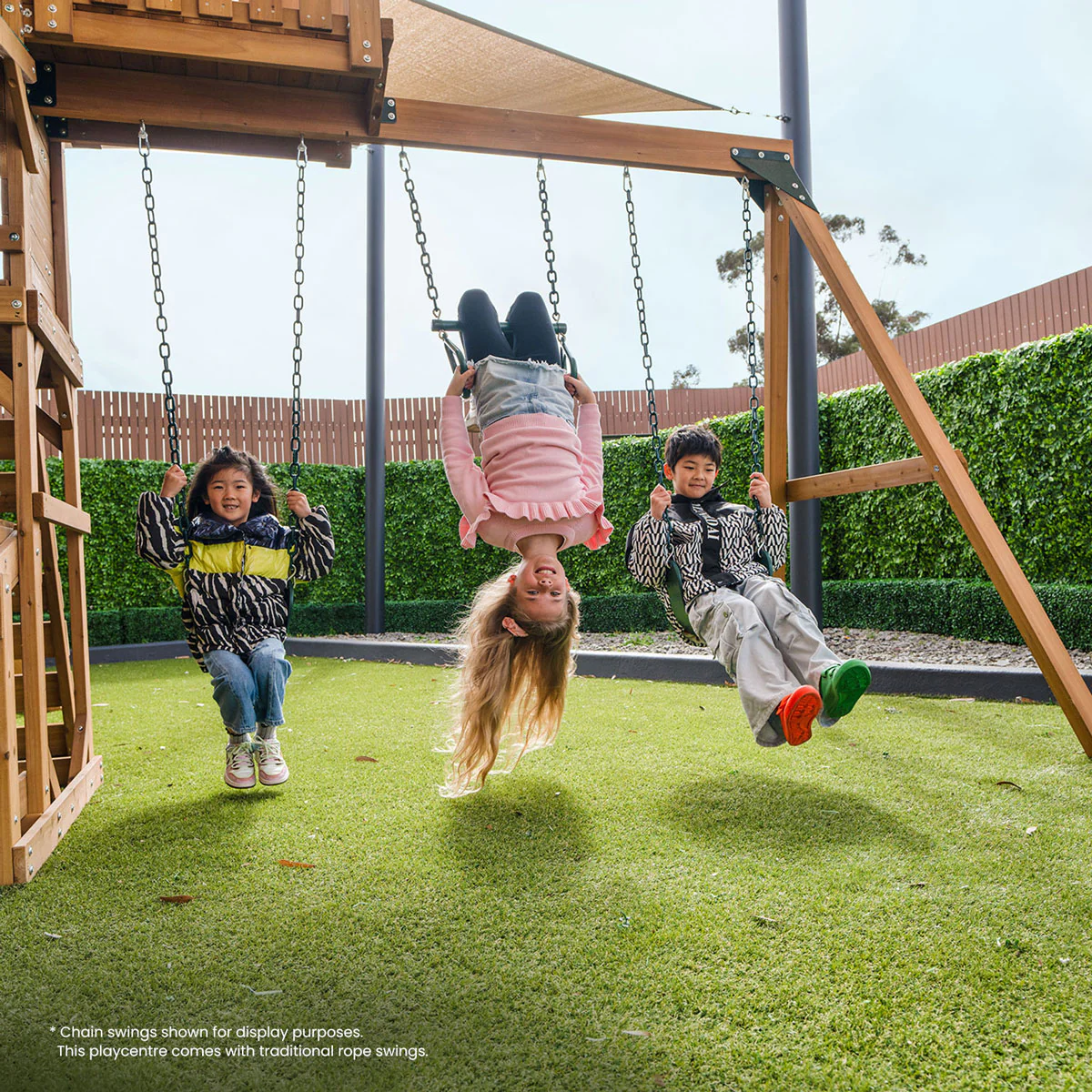 Walton Swing Set, Monkey Bars & Playground with 2.2m Slide (Pastel Pink) - Image 3