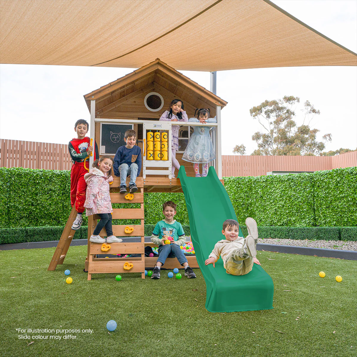 Warrigal Cubby House with 2.2m Slide (White) - Image 14