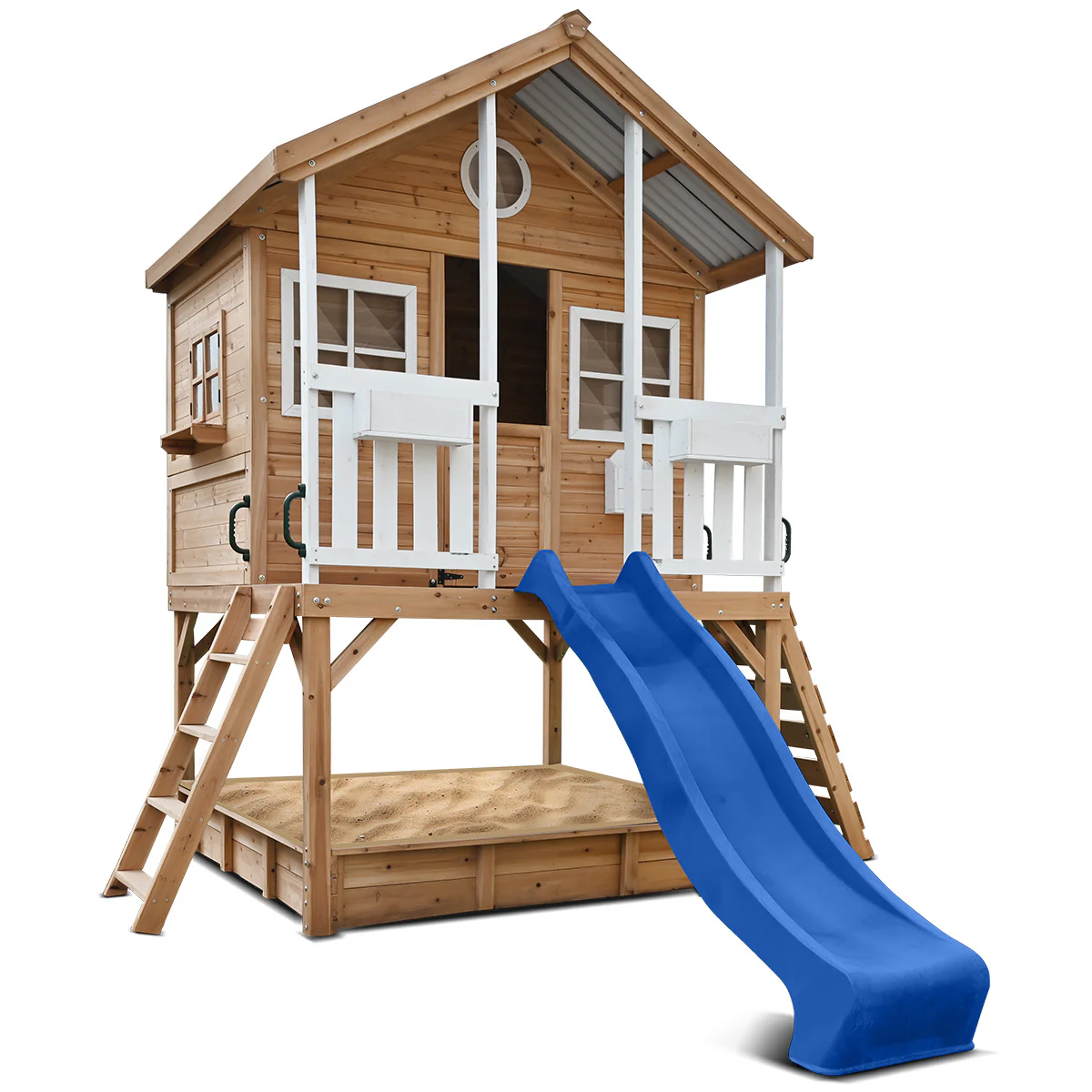 Winchester Cubby House (Elevated 1.2m) with 2.2m Slide (Blue)