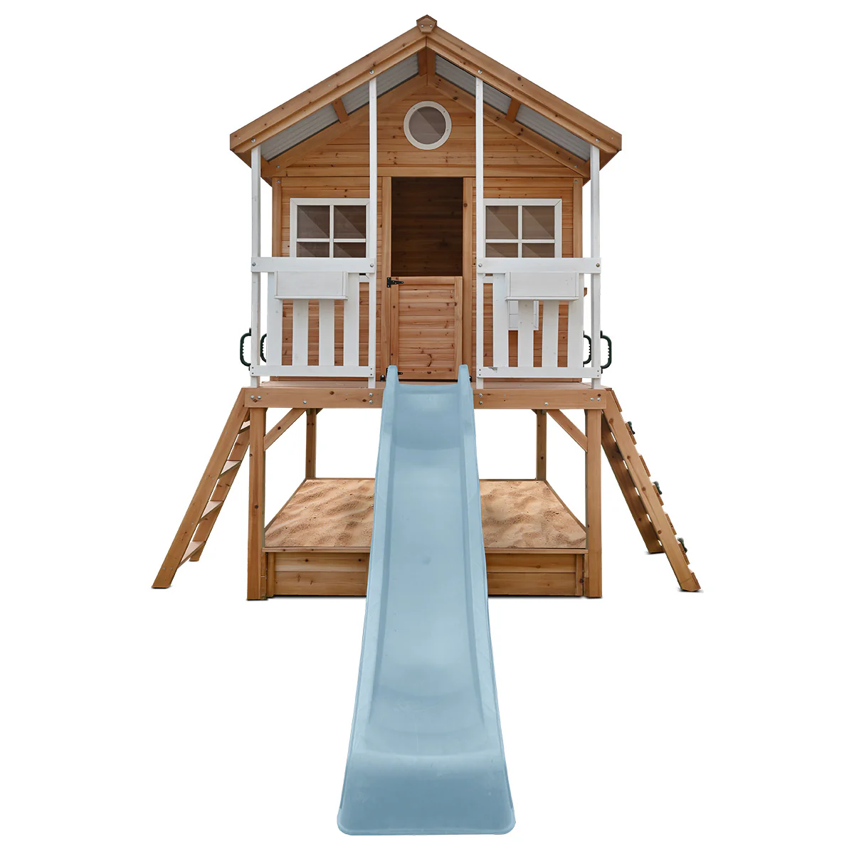 Winchester Cubby House (Elevated 1.2m) with 2.2m Slide (Pastel Blue) - Image 2