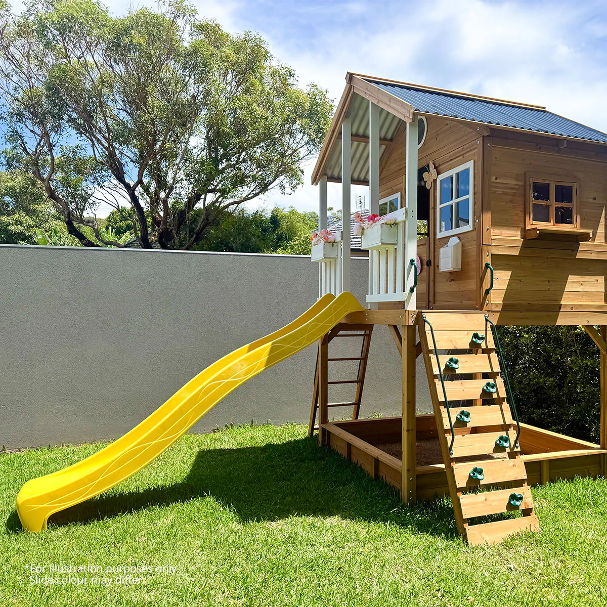 Winchester Cubby House (Elevated 1.2m) with 2.2m Slide (Pastel Blue) - Image 5