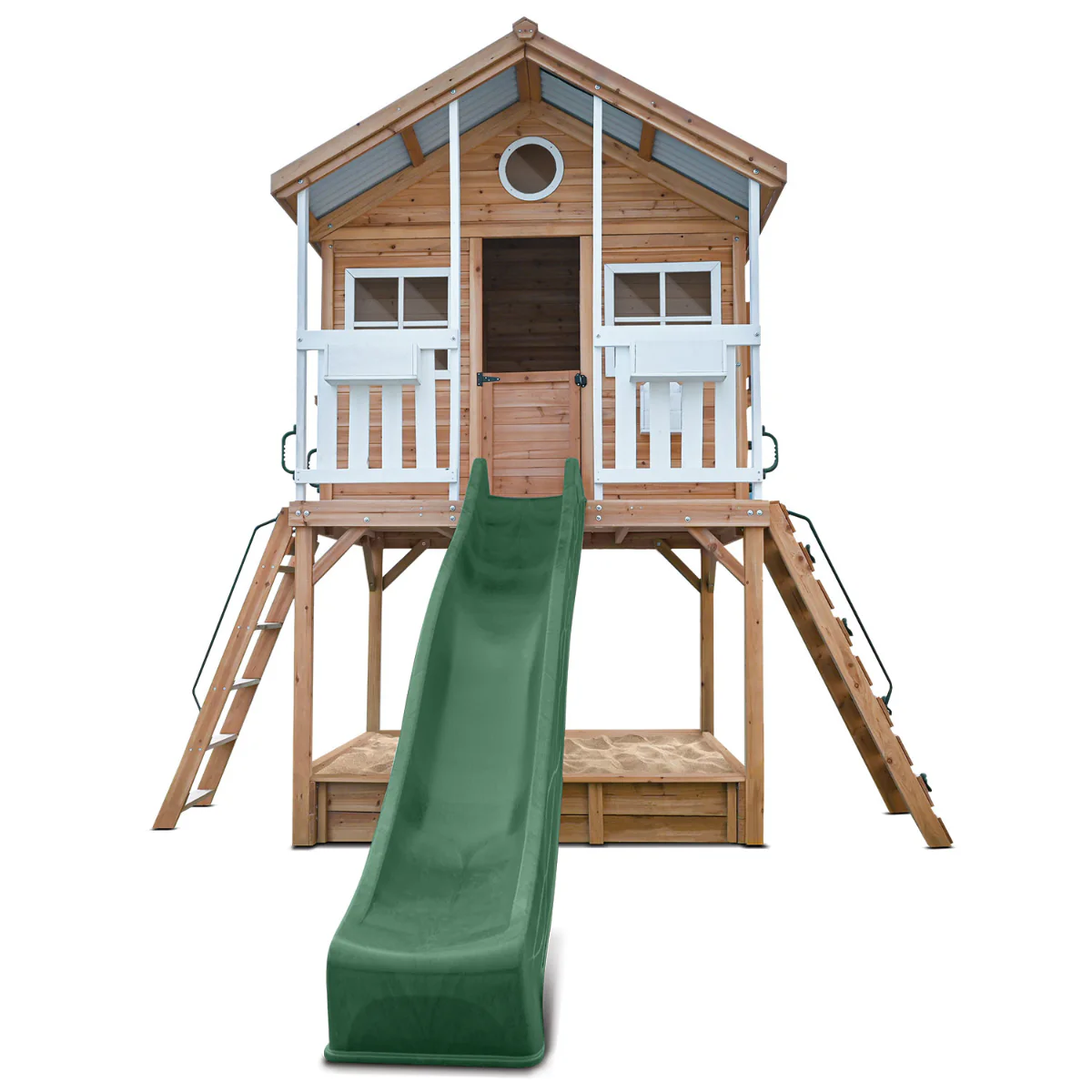 Winchester Cubby House (Elevated 1.45m) with 3.0m Slide (Green) - Image 2