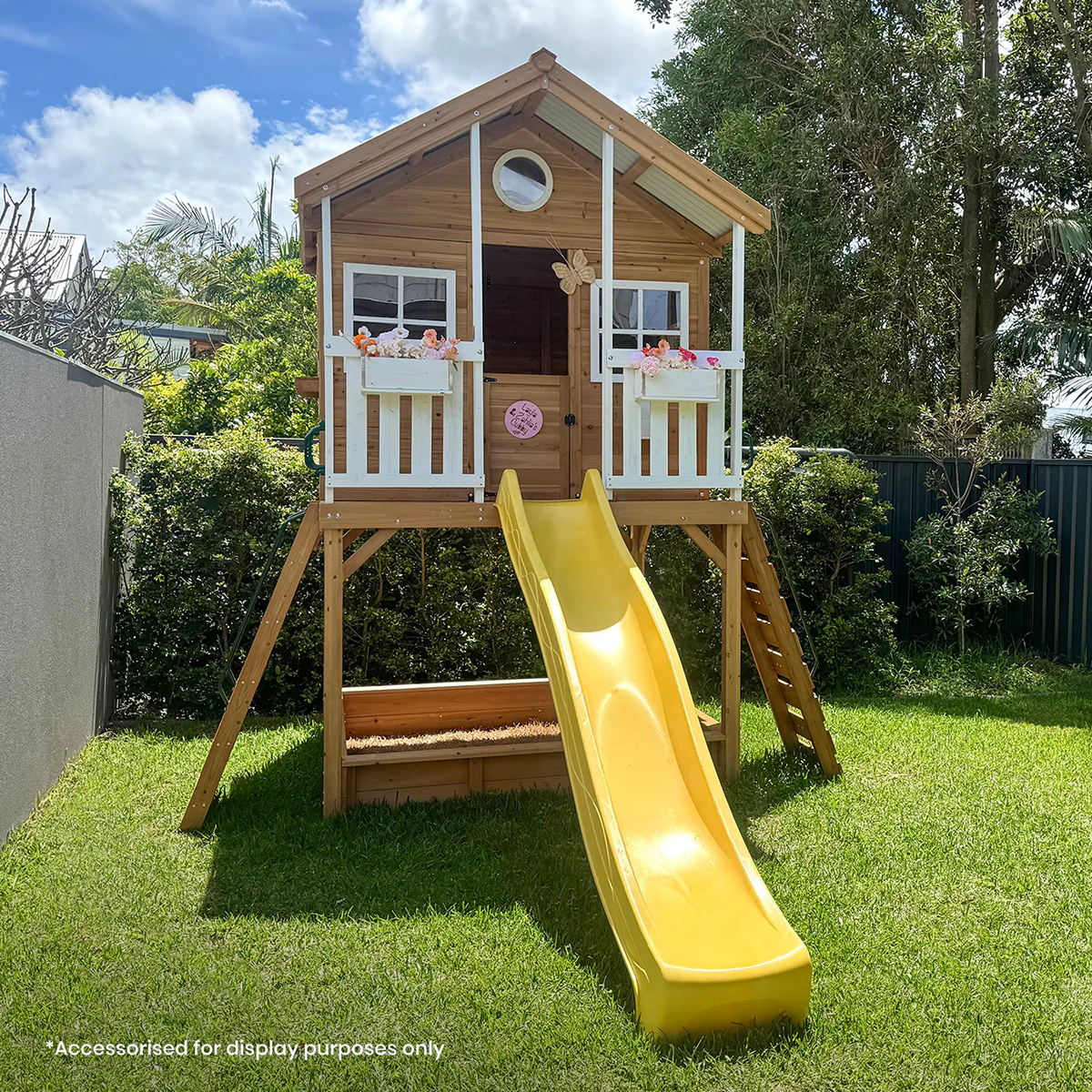 Winchester Cubby House with 1.45m Elevation Platform and 3m Yellow Slide - Image 3