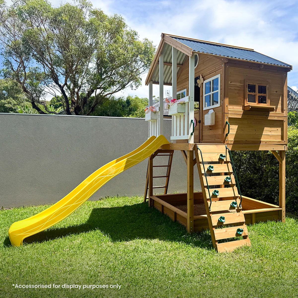 Winchester Cubby House with 1.45m Elevation Platform and 3m Yellow Slide - Image 5