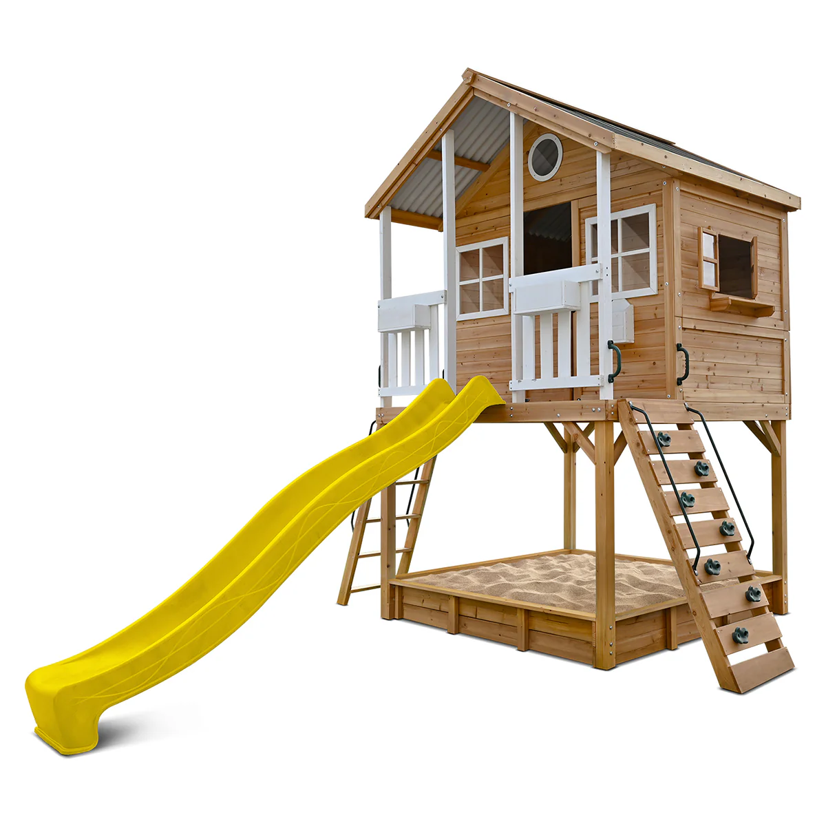 Winchester Cubby House with 1.45m Elevation Platform and 3m Yellow Slide - Image 7